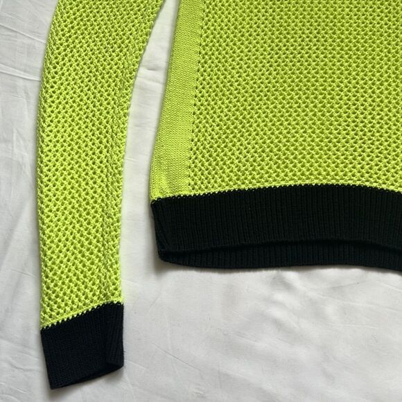 ⭐️MICHAEL Kors Neon Yellow Sweater with Black Trim⭐️ - Picture 12 of 13